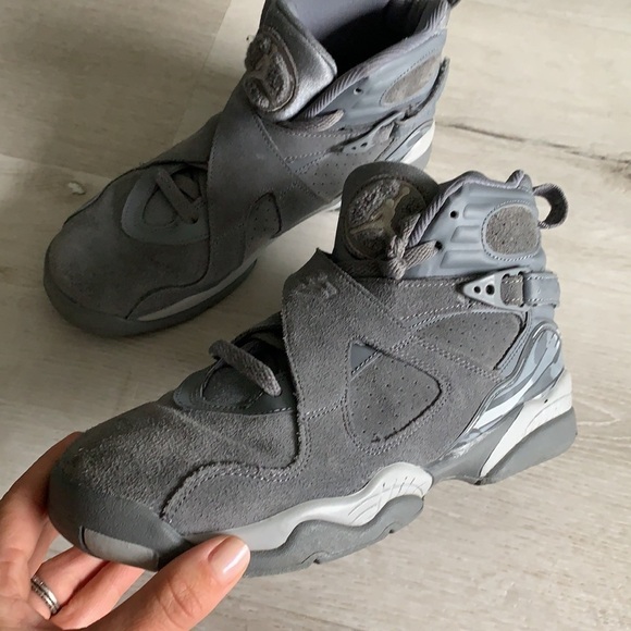 Nike air JORDAN 8 retro gray suede shoes‎ sneakers - Picture 14 of 16